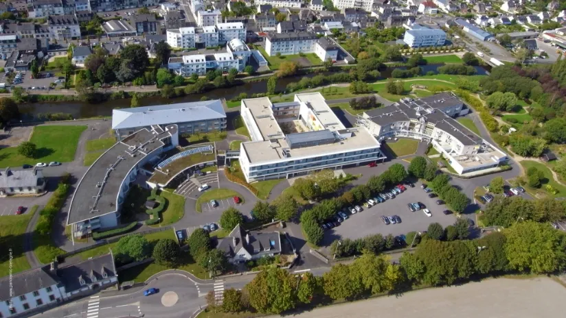 Vue du ciel de l'EHPAD du Centre Hospitalier de Landerneau